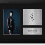 HWC Trading Zoe Kravitz The Batman Catwoman Framed Gifts Printed Signed Autograph Picture for Movie Memorabilia Fans – US Letter Size