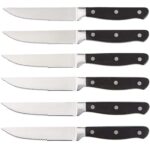 Amazon Basics 8-Piece Kitchen Steak Knife Set, 4.5″, Black