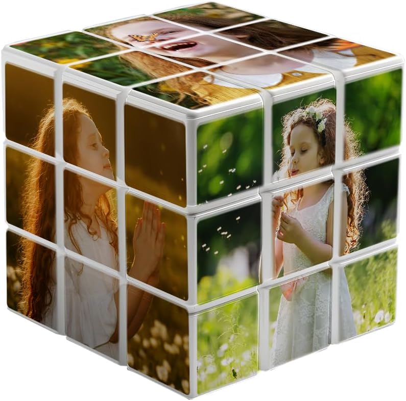 CanvasChamp Personalized Photo Puzzle for Rubik’s Cube – Personalized Rotatable Puzzle Photo Cube with 6 Photos