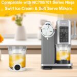 Ninja Swirl by CREAMi Ice Cream and Soft Serve Maker Pints and Lids – 1 Pack, Compatible with NC700/701 Series Ninja Swirl Ice Cream & Soft Serve Makers, BPA-Free & Dishwasher Safe, Grey Lids