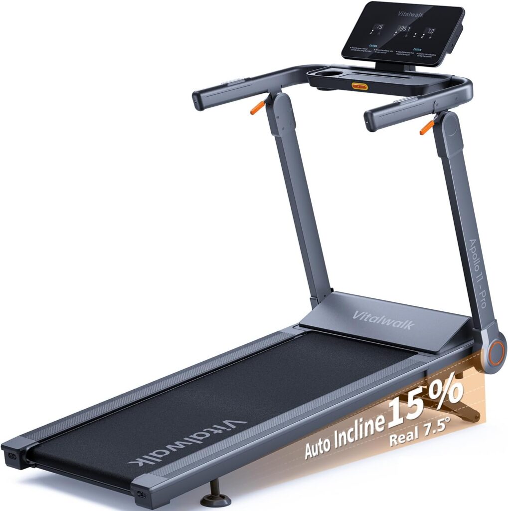 Foldable Treadmill with 15% Auto Incline & 10MPH – Commercial 3.5HP Brushless Quiet, 18″x48″ Wide Running Deck, Walking Pad Treadmill for Home Gym Office, 350lbs Capacity, APP – No Installation