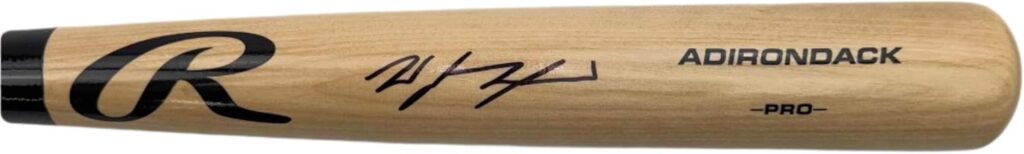 Autographed/Signed Wyatt Langford Rawlings Pro Baseball Bat Fanatics COA