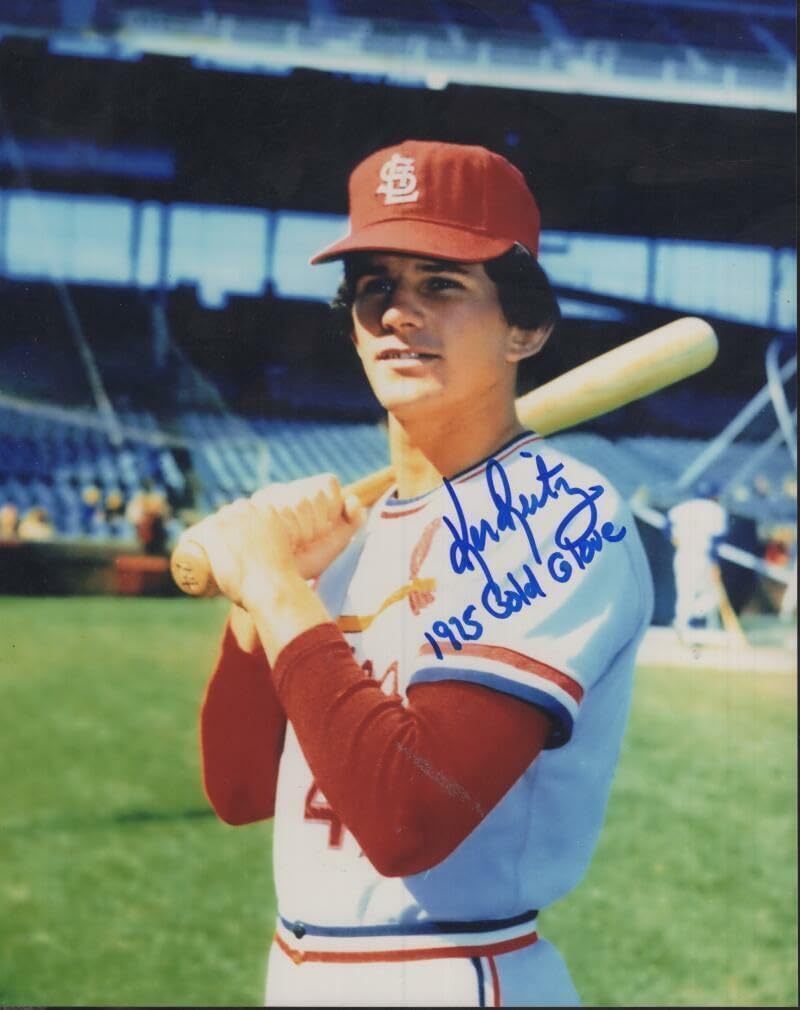 Ken Reitz St. Louis Cardinals 1975 Glove Signed 8×10 Photo W/ Coa – Autographed MLB Photos