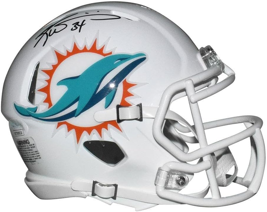 Ricky Williams Autographed Miami Dolphins Football Mini Helmet – Hand Signed with James Spence Authentication (JSA)