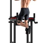 Outdoor Basic Power Tower, Pull Up Bar and Dip Station for Home Gym, 1600LBS Weight Capacity, Adjustable Height, Heavy Duty Steel Frame for Calisthenics, Strength Training Fitness Equipment​