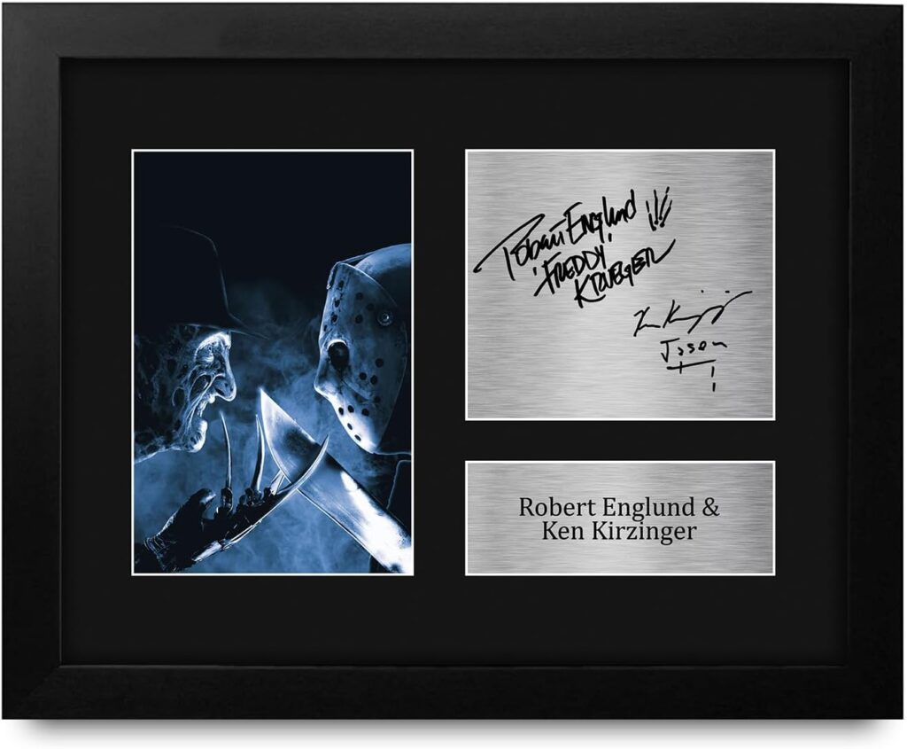 HWC Trading Robert Englund & Ken Kirzinger Freddy vs Jason Framed Gifts Printed Signed Autograph Picture for Movie Memorabilia Fans – US Letter Size