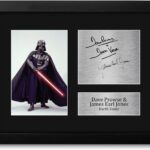 HWC Trading Dave Prowse & James Earl Jones USL Framed Signed Printed Autograph Star Wars Darth Vader Print Photo Picture Display – US Letter Size