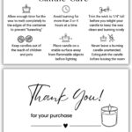 Handmade Candle Care Instruction Card, Candle Care Instruction Card, 3.5 x 2 in Business Card Size 50 Pack for Handmade Candle Makers