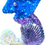 Blue Purple Mermaid Birthday Candles for Cake,Handmade Numeral 3 Candle with Starfish Shell, Blue Purple Birthday Candles,Mermaid Theme Cake Topper Decorations for Girls Birthday Party