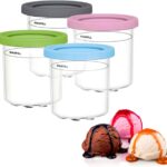 4-Pack 16 Oz Ice Cream Containers with Lids – Compatible with Ninja NC300, NC301 & NC299AMZ Series Creami Machines – Dishwasher Safe & Leak-Resistant