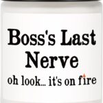 Funny Boss Gifts for Women Men- Handmade Lavender Soy Wax Candle- Best Boss Lady Gifts for Women, Birthday Christmas Gift for Boss Female, Boss’s Last Nerve Candle (7oz)
