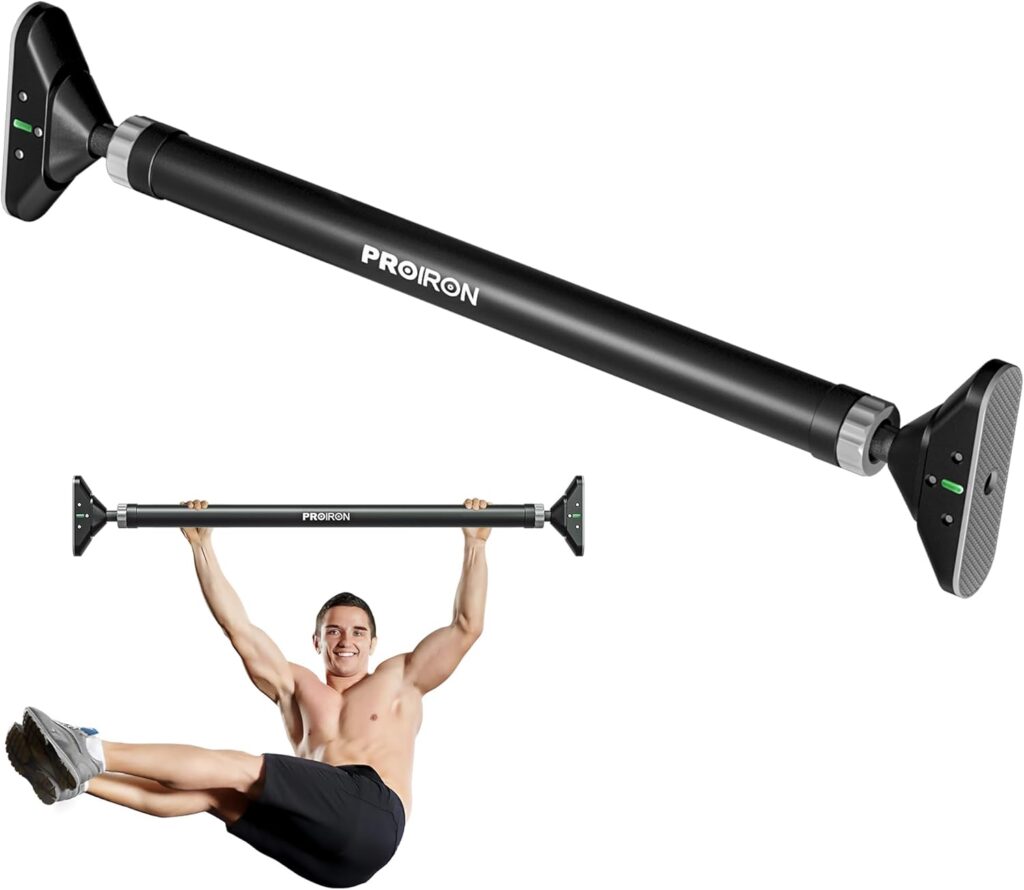 PROIRON Door Pull Up Bar Doorway Frame Chin Up Bar from 28.3in-38.2in,No Screws,Home Gym Upper Body Workout Fitness Equipment,Exercise Hanging Bar Portable,Non-slip Secure Grip,440 LB