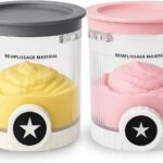 2 Pack Pint Containers Replacement for Ninja Creami Swirl NC700/NC701 Series, 16oz BPA-Free Ice Cream Pints with Lids, Leak-Proof & Dishwasher Safe (Grey/Pink)