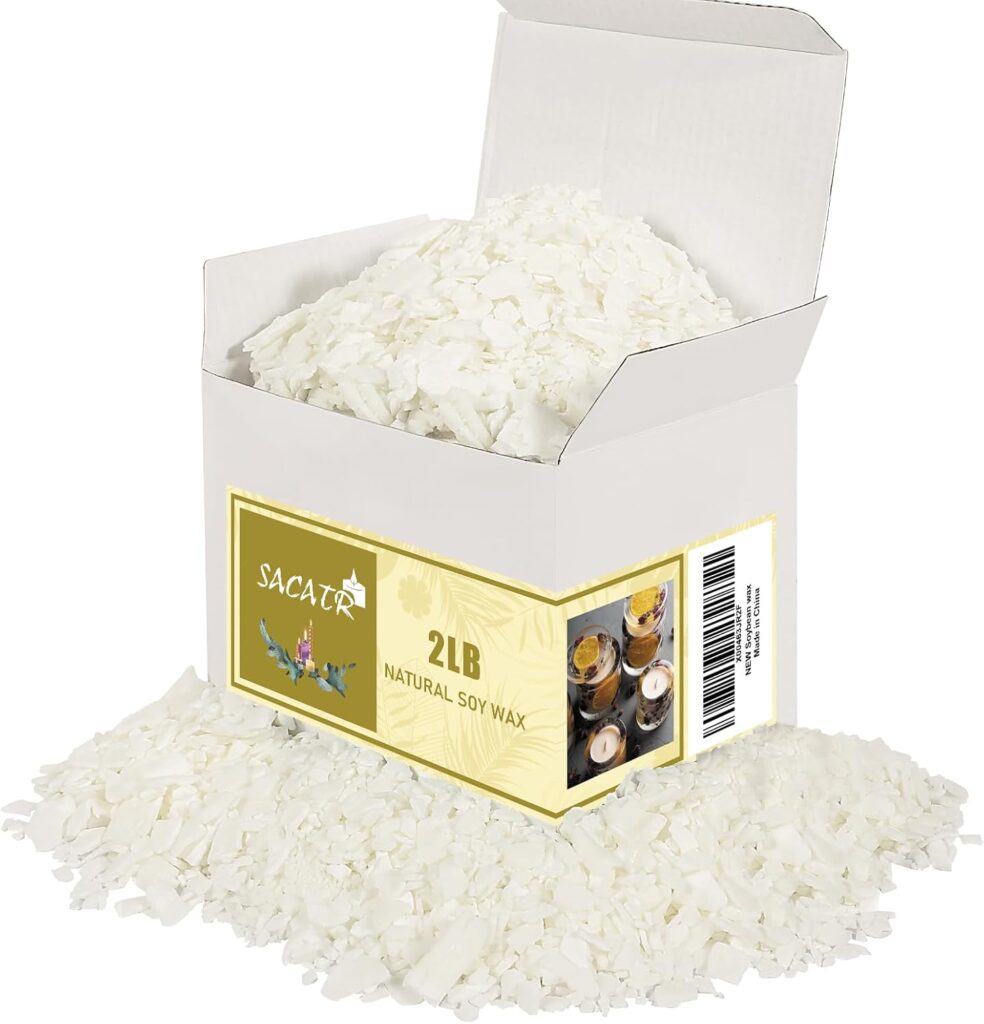 SACATR 2LB Soy Wax for Candle Making, 100% Soy Wax – Natural Candle Wax- No additives and Pure, Premium Quality Candle Wax for Candle Making