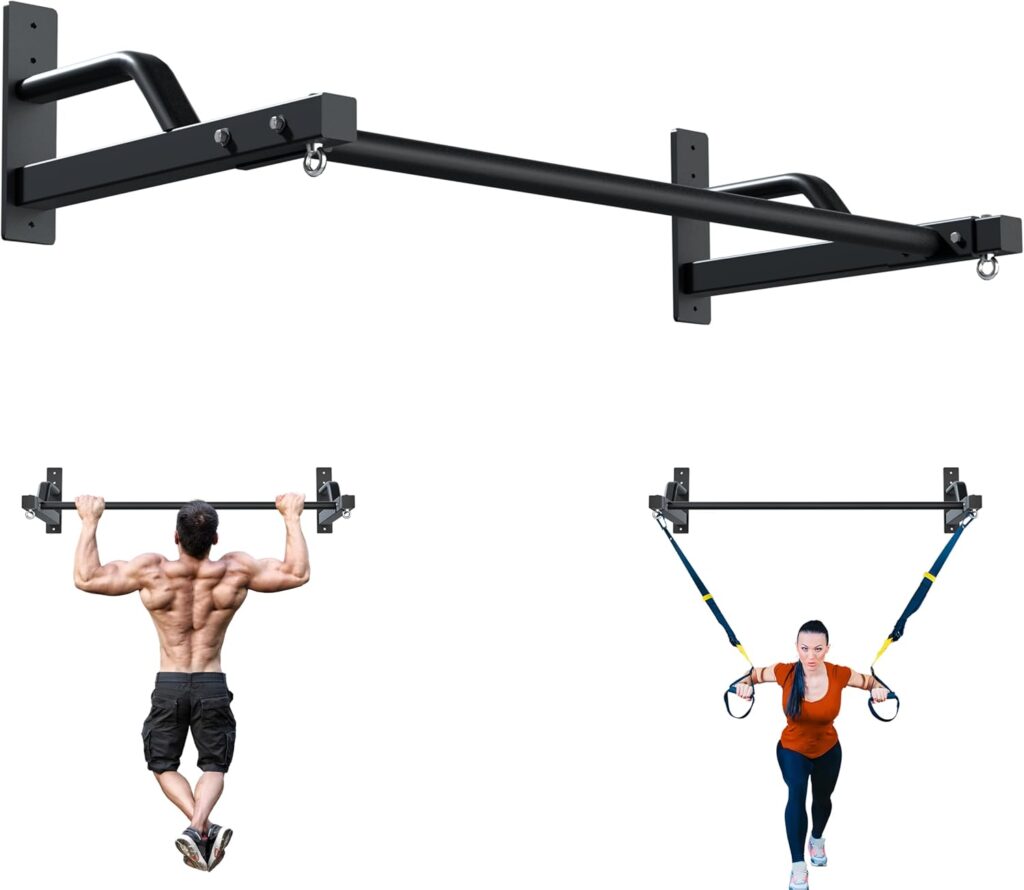 2025 Upgrade Pull Up Bar Wall Mounted – 600 lbs Heavy Duty Strength Training Pull-Up Bars, Ideal Rogue Pull Up Bar for Home and Commercial Gym, Easy Installation Chin Up Bar, Versatile Garage Pullup Bar