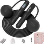 YOTTOY Skipping Ropes for Adults -Cordless Counter Jump Rope with Large Cordless Ball-Weighted Jump Rope for Women with LCD Display