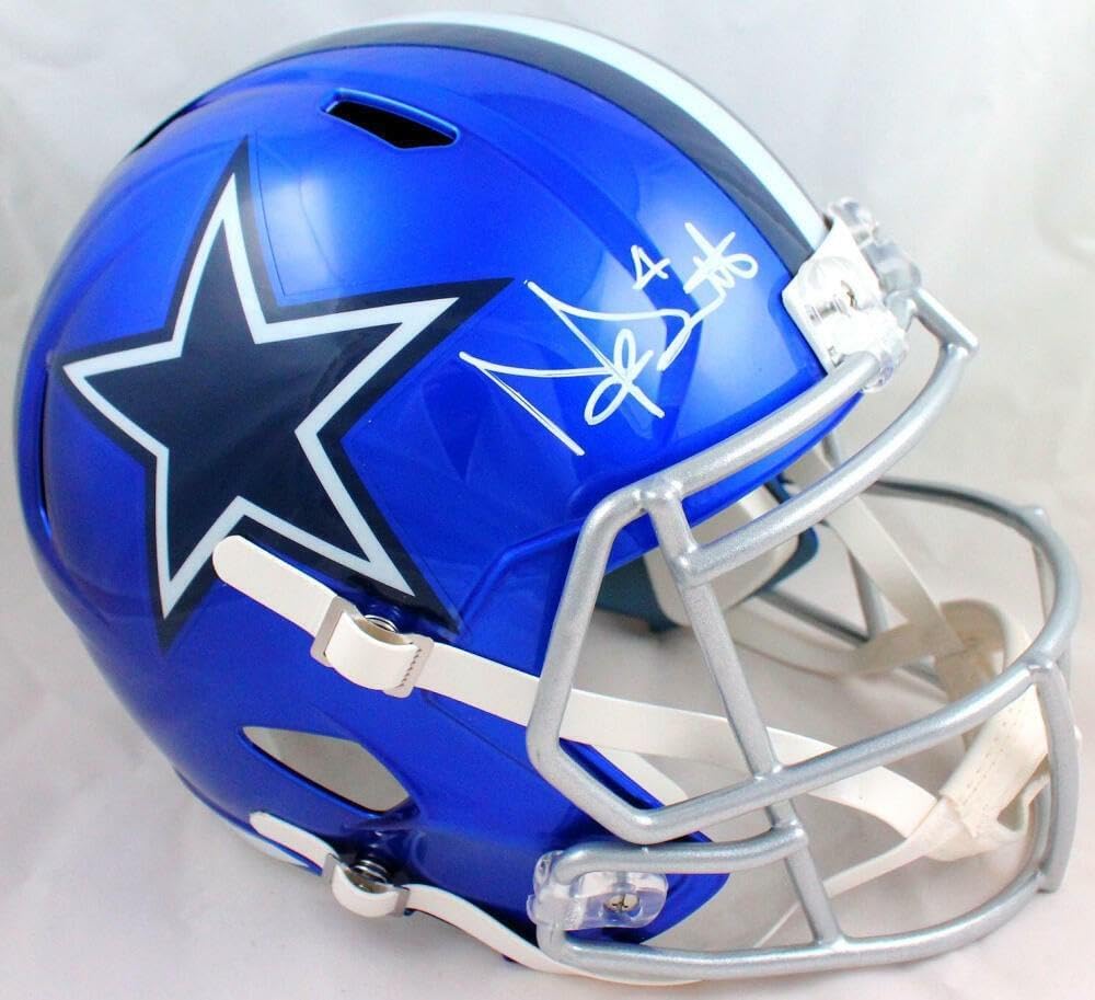Dak Prescott Signed Dallas Cowboys F/S Flash Speed Helmet-BAW Hologram * – Autographed NFL Helmets