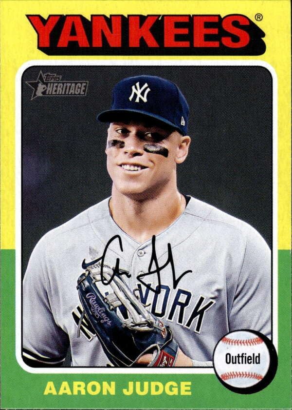 2024 Topps Heritage Baseball #112 Aaron Judge New York Yankees Official MLB Trading Card (Stock Photo Shown, Card in Near Mint to Mint Condition)