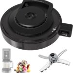 NC500 Outer Bowl Lid with Paddle for Ninja Ice Cream Maker, Reusable Creami Lid Replacement with Blade, Creami Replacement Parts Compatible with NC500/NC501 Series, Dishwasher Safe, Perfect Fit