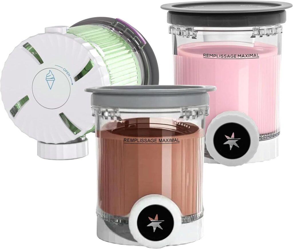 Containers Replacement for Ninja Swirl Creami Pint and Lids – 3 Pack, Compatible with Ninja NC701 Swirl by CREAMi Ice Cream and Soft Serve Maker, Food Grade Material, BPA Free, Dishwasher Safe