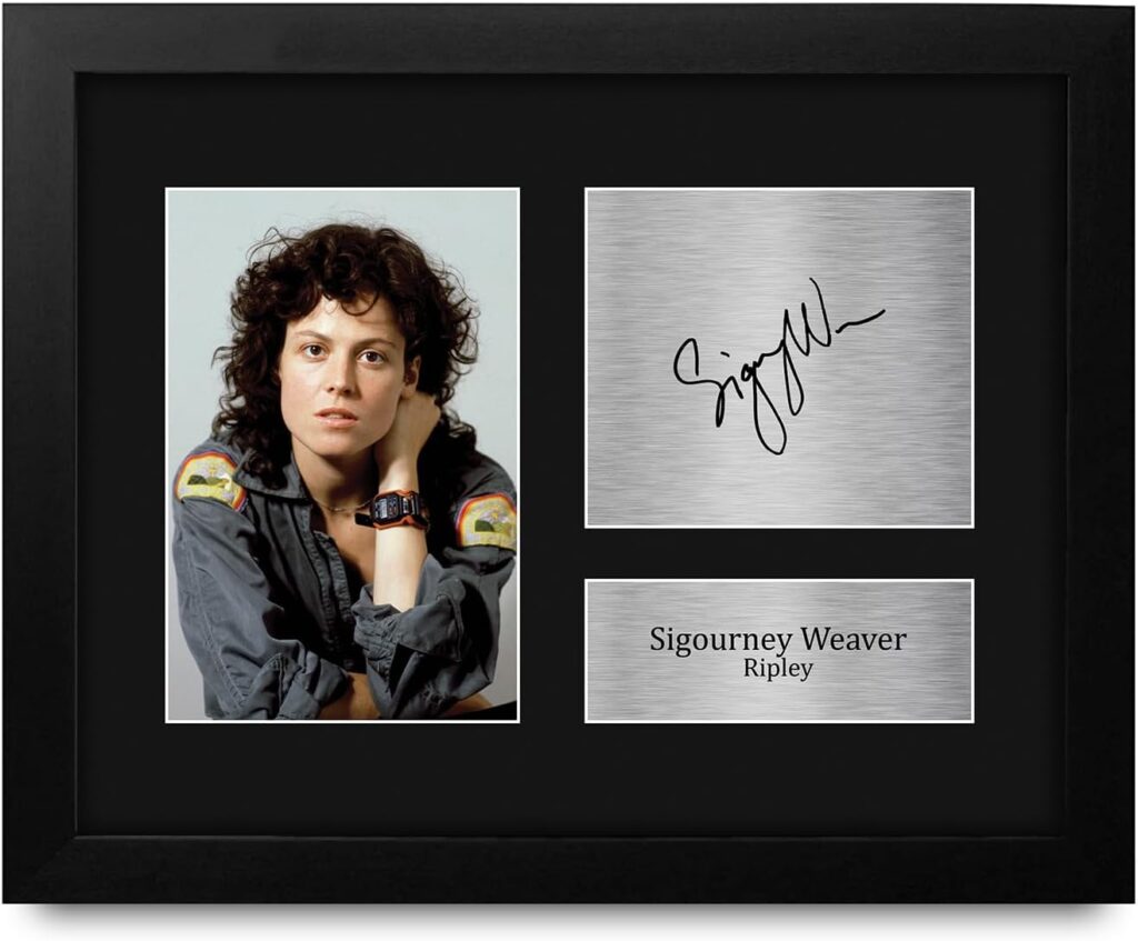 HWC Trading Sigourney Weaver Alien Framed Gifts Printed Signed Autograph Picture for Movie Memorabilia Fans – US Letter Size