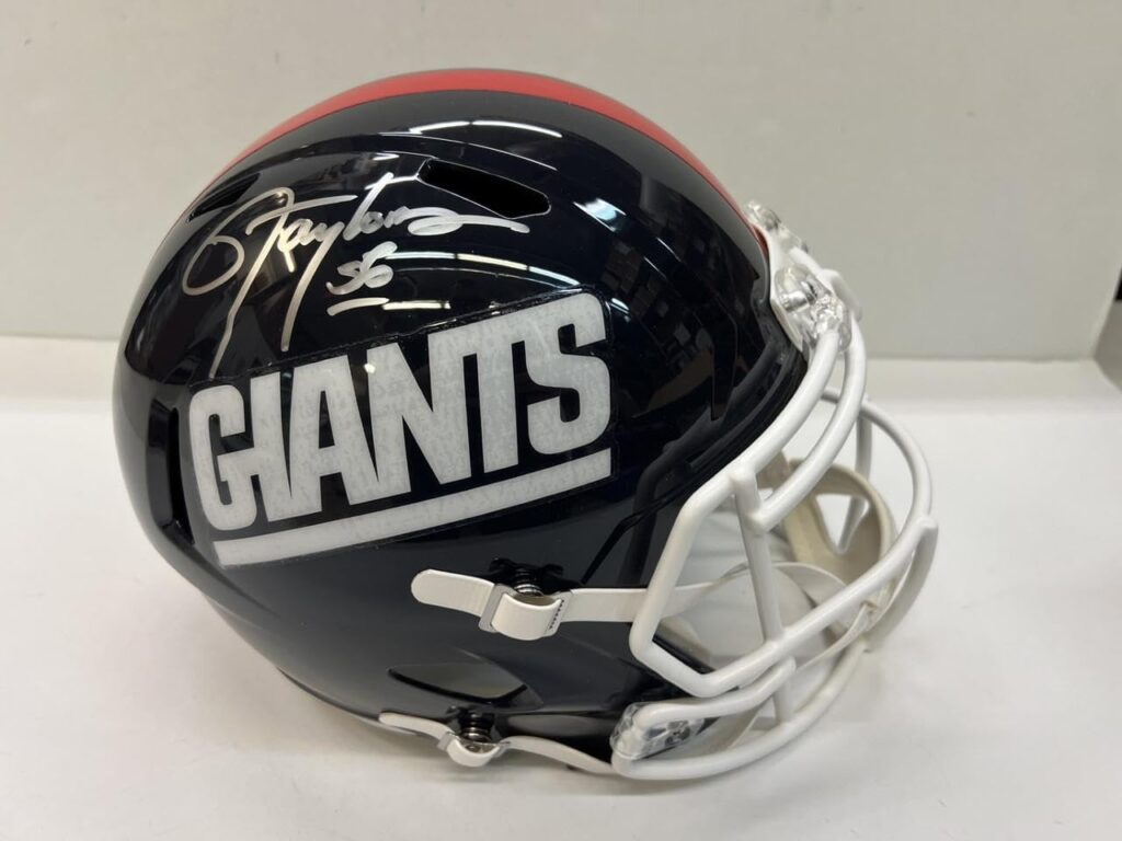Lawrence Taylor Autographed Full Size Replica NY Giants Throwback Helmet – Autographed NFL Helmets