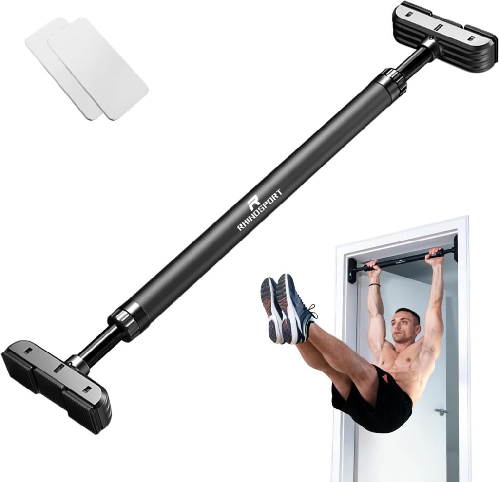 Door Pull Up Bar Doorway No-Screw from 69-92 cm (27.1in-36.2in) Workout Equipment for Home Gym Upper Body Workout Non-slip 2x EXTRA Foam Padding for Ultimate Door Frame Protection