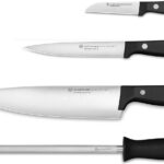 Wüsthof Gourmet 4-Piece Chef’s Knife Set, Black