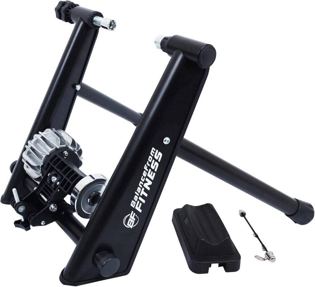 Fitvids Bike Trainer Stand Steel Bicycle Exercise Fluid Magnetic Stand with Front Wheel Riser Block,Multiple Options