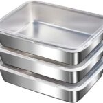 3PCS Stainless Steel Food Storage Containers,Meal Prep Containers, Kitchen tray with Lids,Oven plate,BPA Free