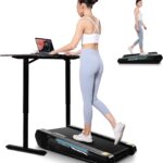 FUNMILY Walking Pad Treadmill with 5% Incline, 2.5HP Smallest Under Desk Treadmill for Home Office, Compact Walking Treadmill 300lbs Weight Capacity/Remote Control/Lighting Design
