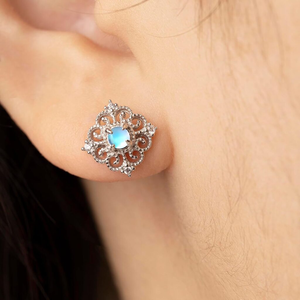 Small Purple Amethyst Sterling Silver Stud Earrings For Women Hypoallergenic Square Handmade Dainty Classy Nickle Free Light Weight February Birthstone Earrings Jewelry Gift For Her Keenove