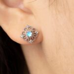 Small Purple Amethyst Sterling Silver Stud Earrings For Women Hypoallergenic Square Handmade Dainty Classy Nickle Free Light Weight February Birthstone Earrings Jewelry Gift For Her Keenove