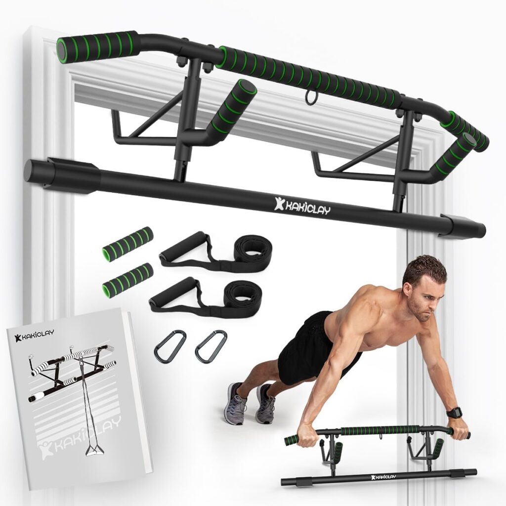 New Upgrade Pull Up Bar for Doorway – Foldable Design & Space-Saving, Upto 440 Lbs Capacity, No Screwing or Slipping – USA Original Patent, Designed, Shipped, Warranty