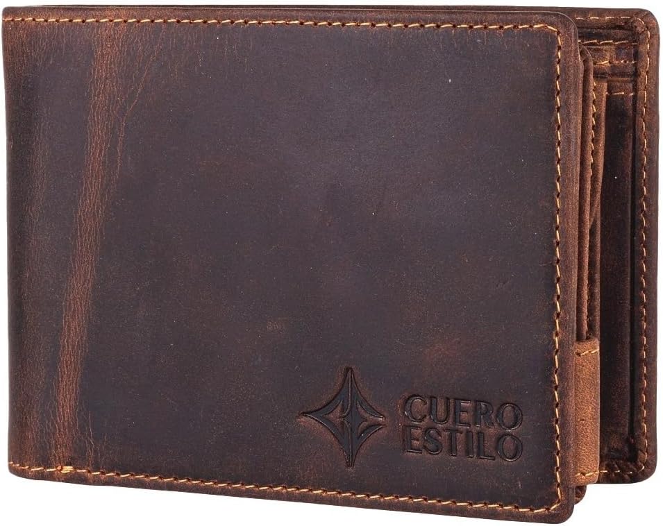 Horizontal Bifold Leather Wallet – RFID Protection, Compact Floater Leather Design, Multiple Compartments for ID, Cash & Cards. (Color: Deep Brown)