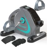 Under Desk Bike Pedal Exerciser Portable Mini Home Exercise Bike with 5LBS Flywheel Sitting Peddler Exerciser for Seniors Legs and Arms Trainer Physical Therapy Equipment Fitness Exercise Bicycle