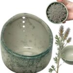 Pottery Herb Stripper Bowl, Herb Garden Handmade Ceramic Herb Stripper Bowl, 4 Round Hole Sizes, Peeling Off The Leafy Assembly (2025 Upgraded B)