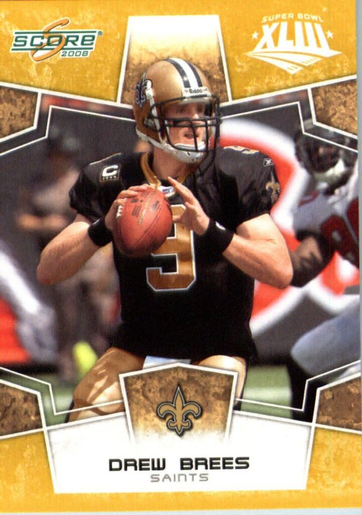 2008 Score SuperBowl Gold Parallel Edition Football Card #192 Drew Brees