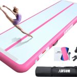 AWSUM Inflatable Air Gymnastics Mat 10ft/13ft/16ft/20ft/23ft Training mat 4/8 inches Thick tumbling mat with Electric Pump for Home/Gym/Outdoor