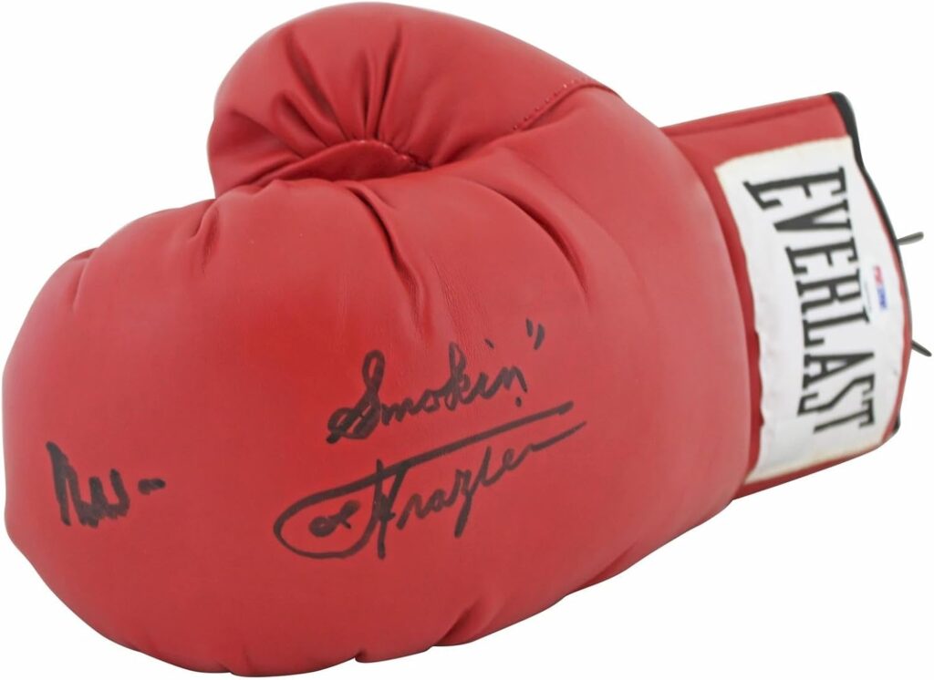Muhammad Ali & Joe Frazier Signed Everlast Boxing Glove PSA/DNA #7A05939 – Autographed Boxing Gloves