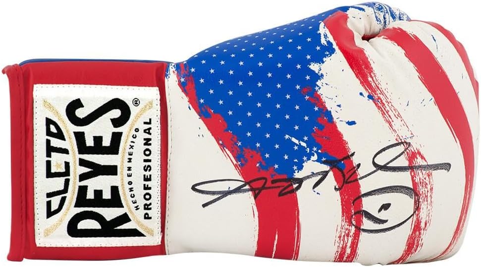 Sugar Ray Leonard Signed Cleto Reyes Red, White & USA Boxing Glove – Autographed Boxing Gloves