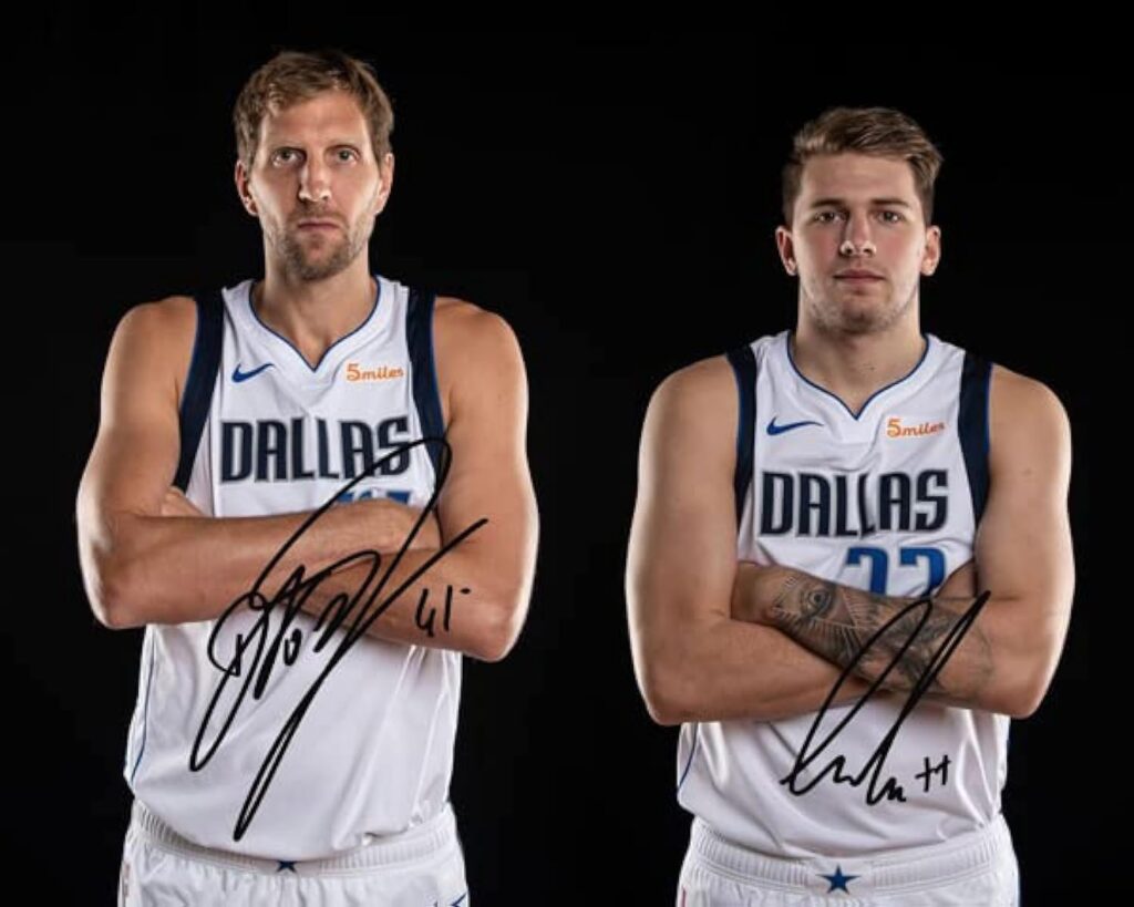 Ikonic Fotohaus Dirk Nowitzki Luka Doncic Signed Photo Autograph Print Wall Art Home Decor