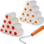 2 inch Paint Roller Kit, 20 Pack Small Paint Roller Set with High Density Foam Paint Roller and 3/8″ Nap Microfiber Covers, Touch Up Mini Paint Rollers for Wall, Door, Cabinet, Craft