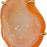 Geode Ring Set with Agate and Quartz Crystals,Stone Sizes 25-30mm
