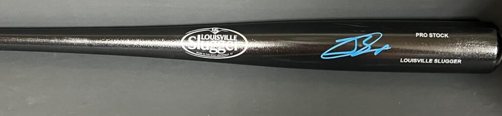 Jackson Chourio Milwaukee Brewers Autographed Signed Black Baseball Bat Beckett Hologram