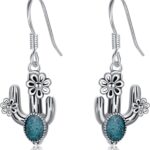 Western Earrings for Women 925 Sterling Silver Turquoise Western Country Dangle Drop Earrings Country Jewelry Gifts for Cowgirl Cowboy