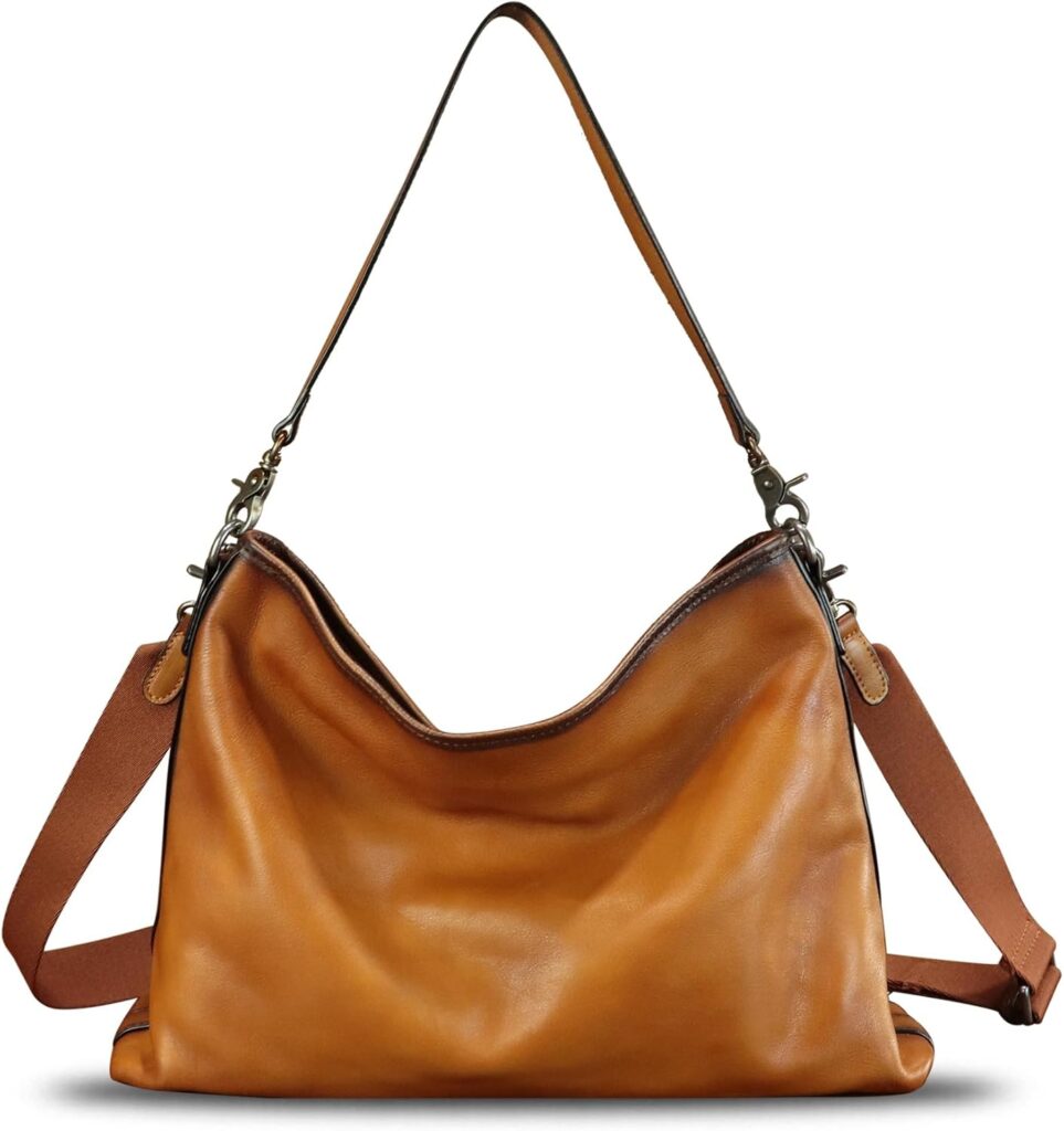 Genuine Leather Hobo Bag for Women Tote Bag Vintage Handmade Shoulder Bag Crossbody Satchel Purses Pouch