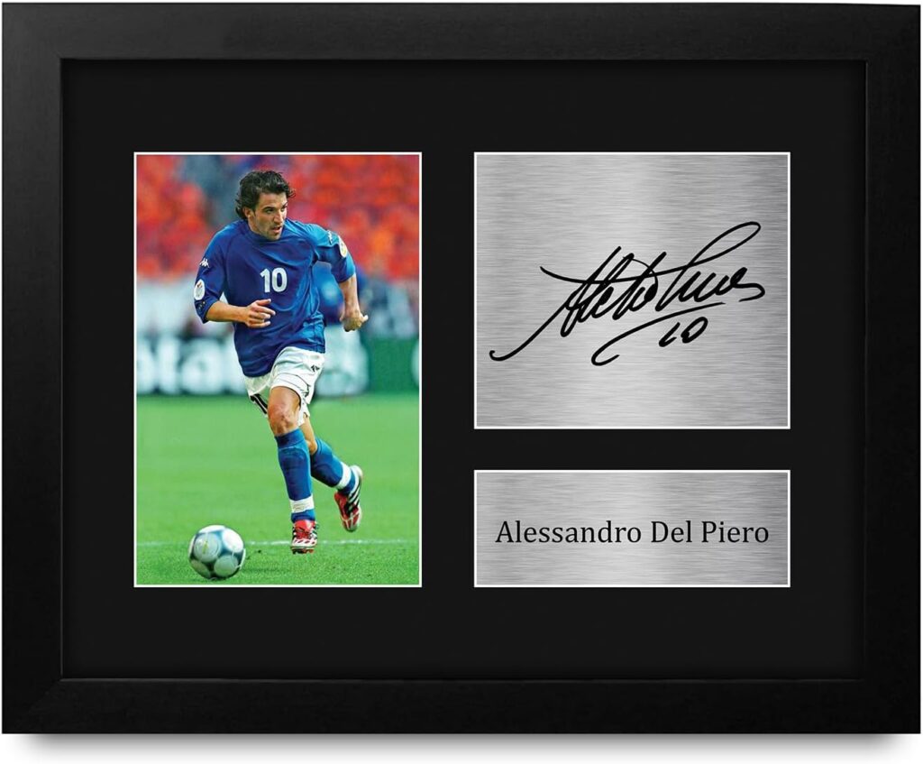 HWC Trading Alessandro Del Piero Italy Framed Gifts Printed Signed Autograph Picture for Fans and Supporters – US Letter Size