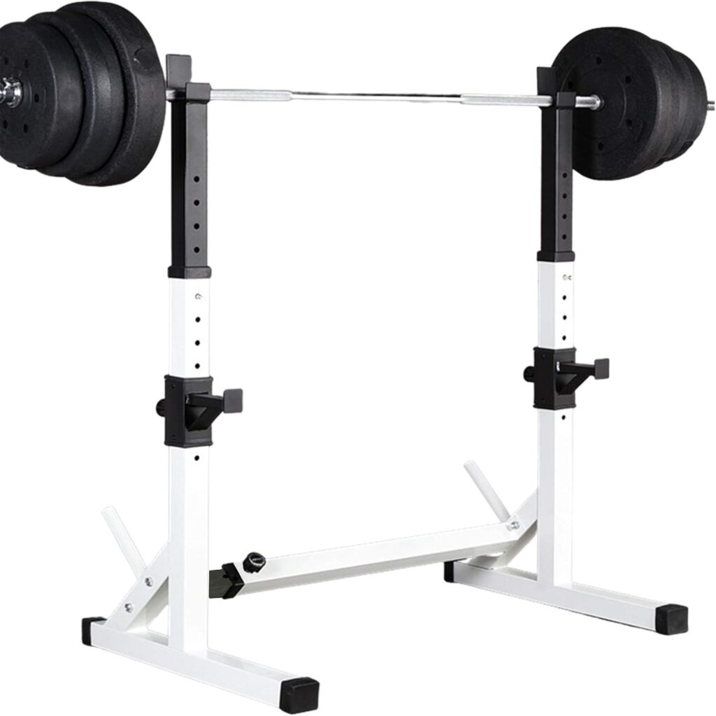 Barbell Rack Stand – Multifunctional Adjustable Squat Rack, Heavy-Duty Dumbbell Rack,Strength Training Dip Station, Home Gym Equipment Max Load 550lbs