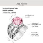 JEAN RACHEL JEWELRY 925 Sterling Silver Ring – Wrap Vintage Design with Prong Set Round Cubic Zirconia – Hypoallergenic, Lead & Nickel Free – Artisan Handcrafted Statement Rings for Women